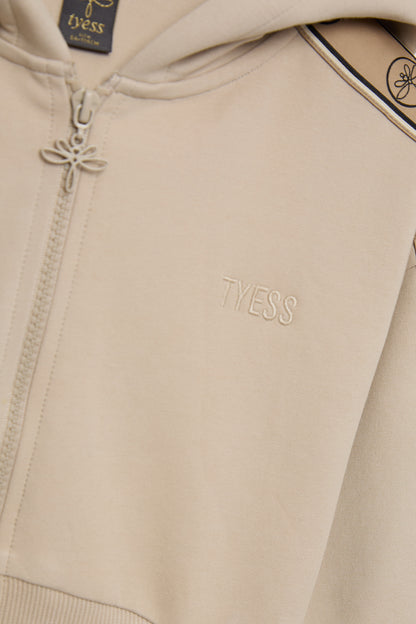 Girl Beige Tracksuit Top