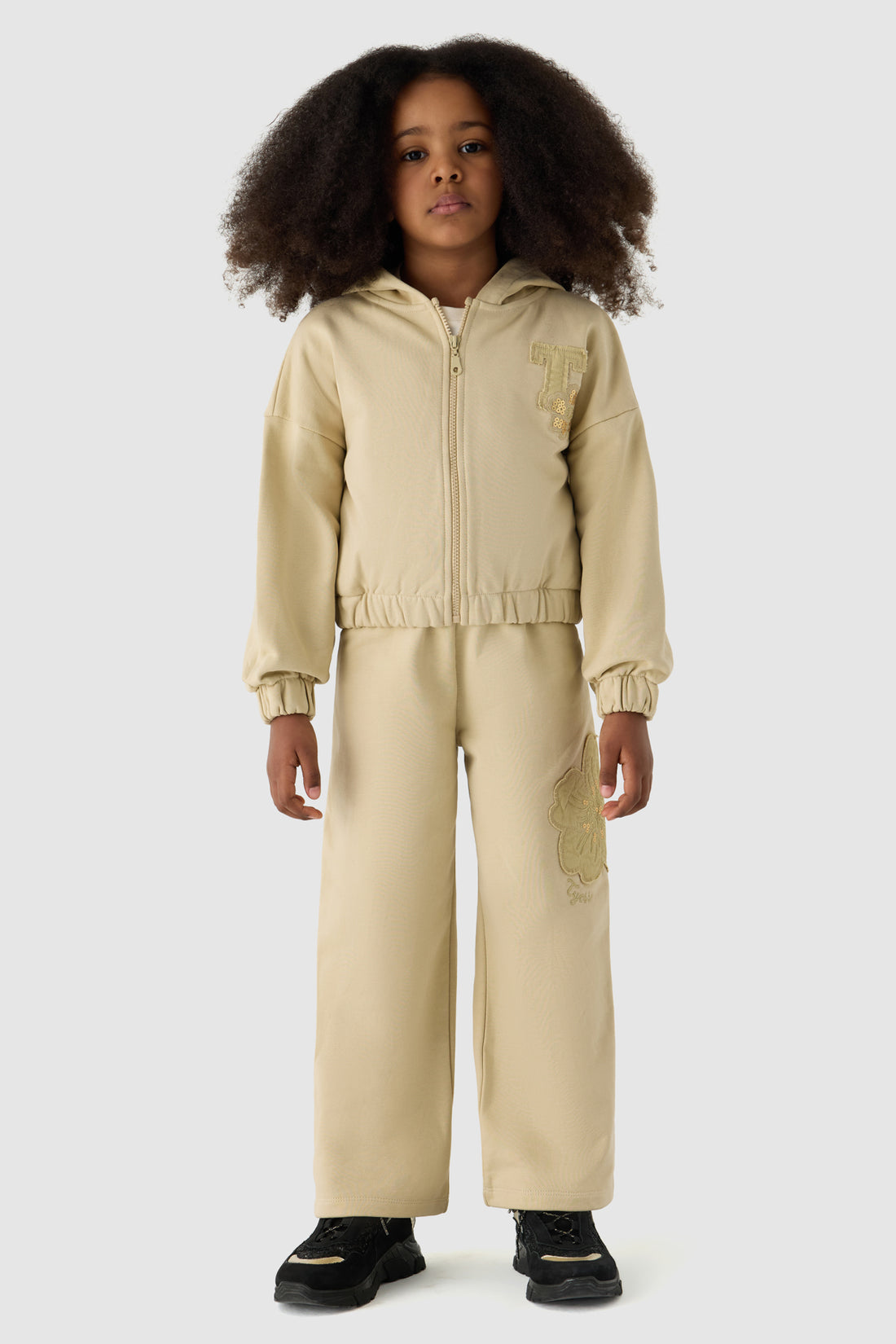 Girl Beige Tracksuit Top