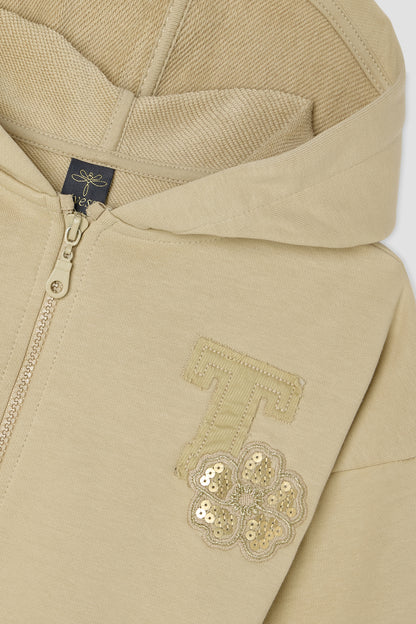 Girl Beige Tracksuit Top