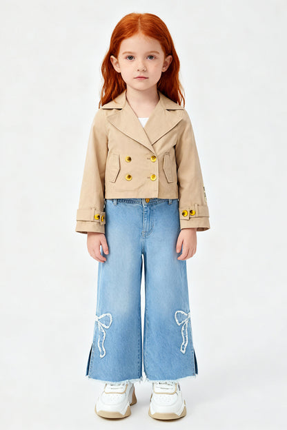 Girl Beige Trench