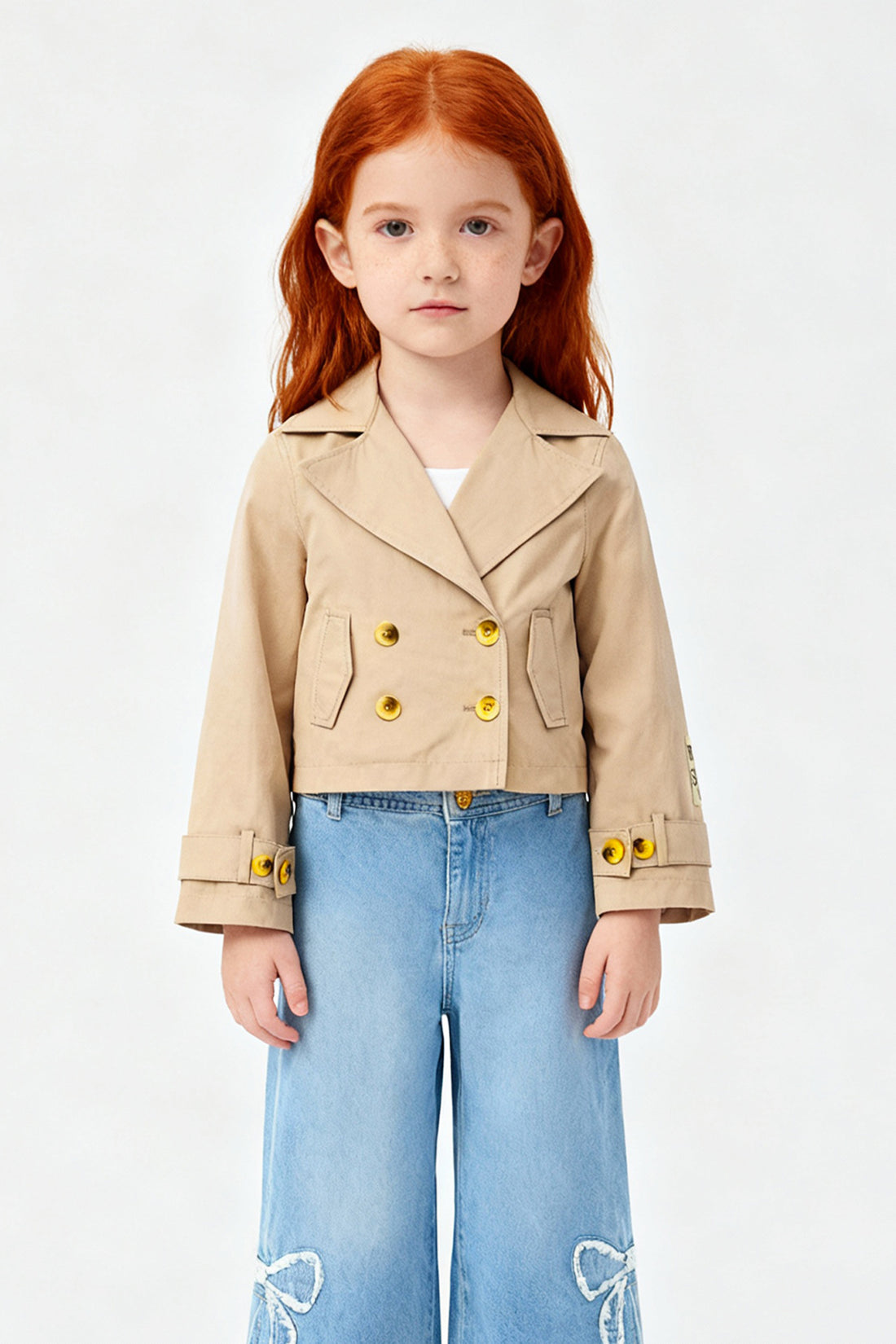 Girl Beige Trench