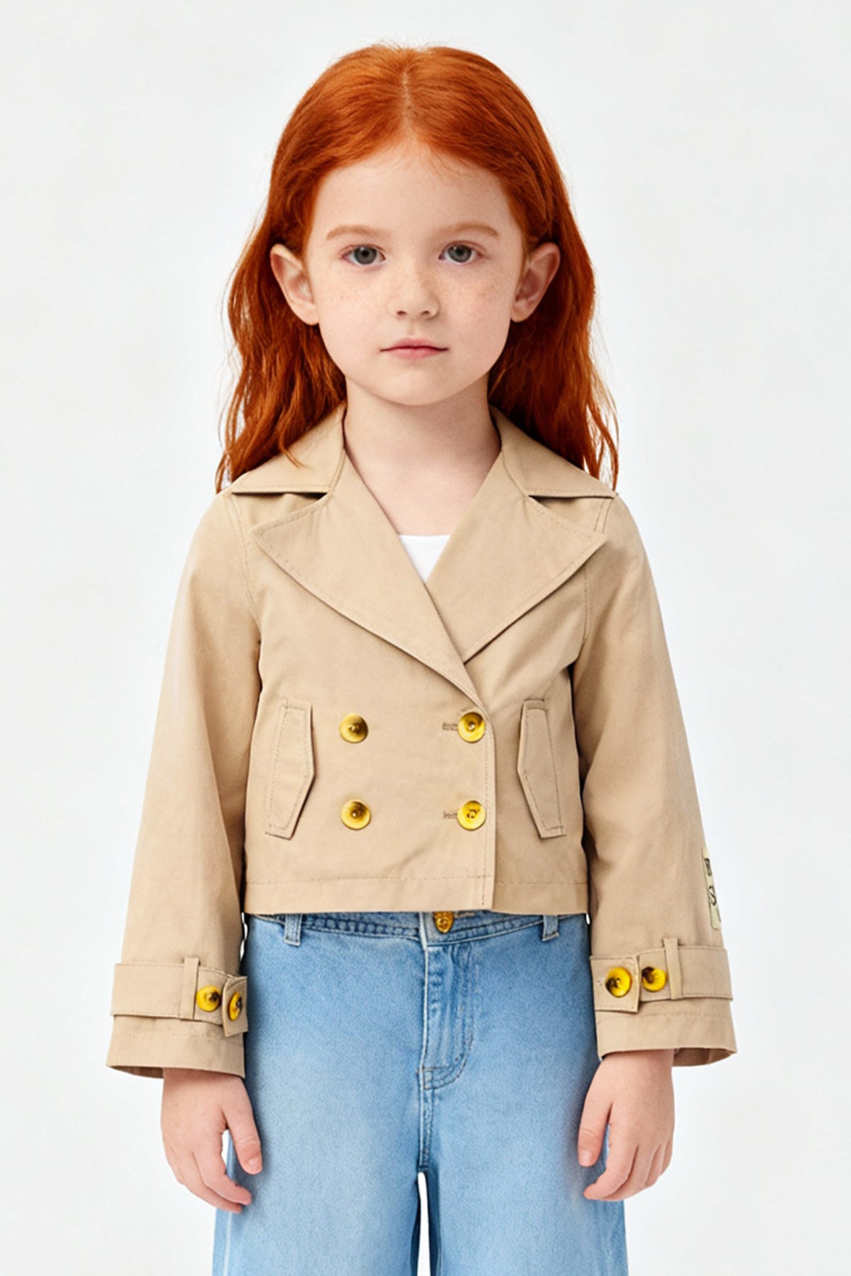 Girl Beige Trench