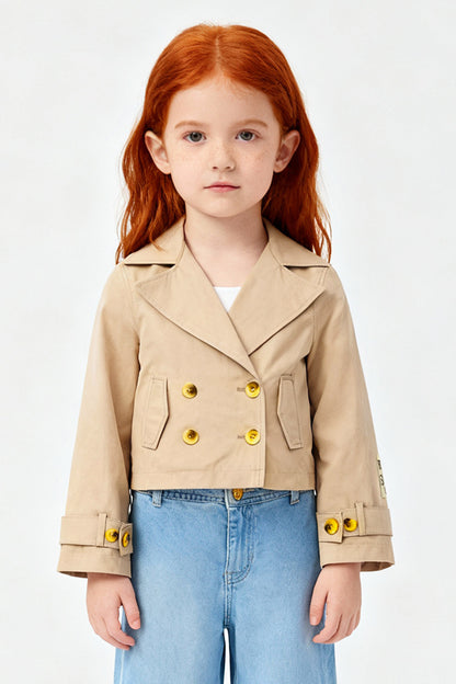 Girl Beige Trench