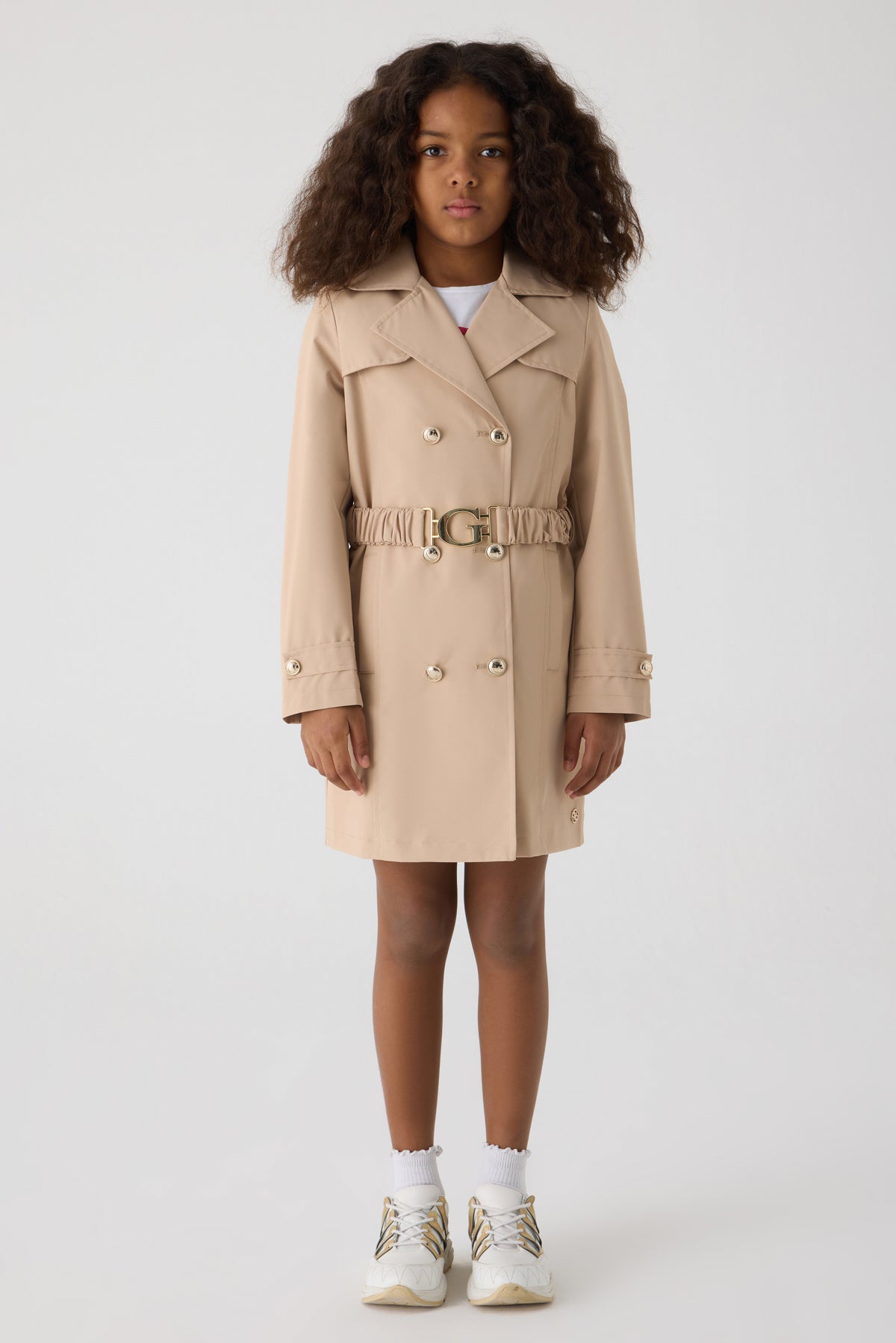 Girl Beige Trench