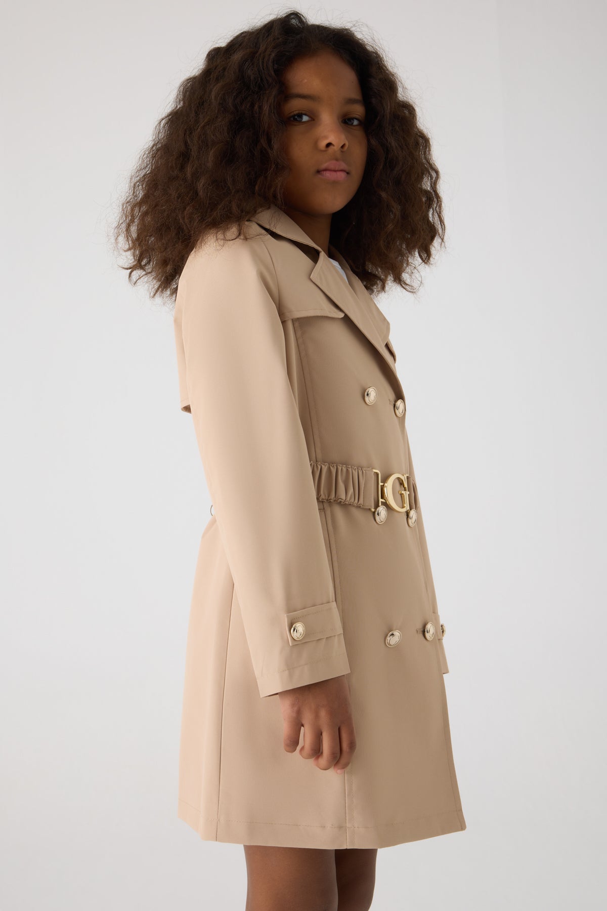 Girl Beige Trench