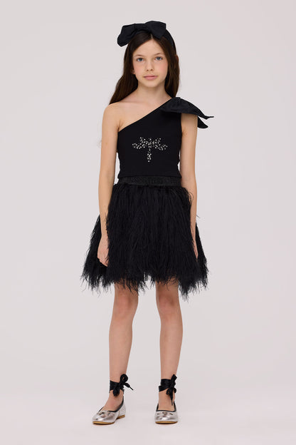 Girl Black Blouse