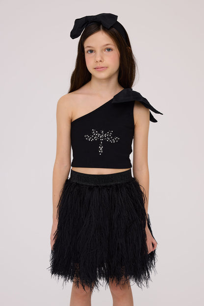Girl Black Blouse