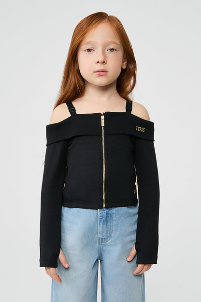 Girl Black Blouse