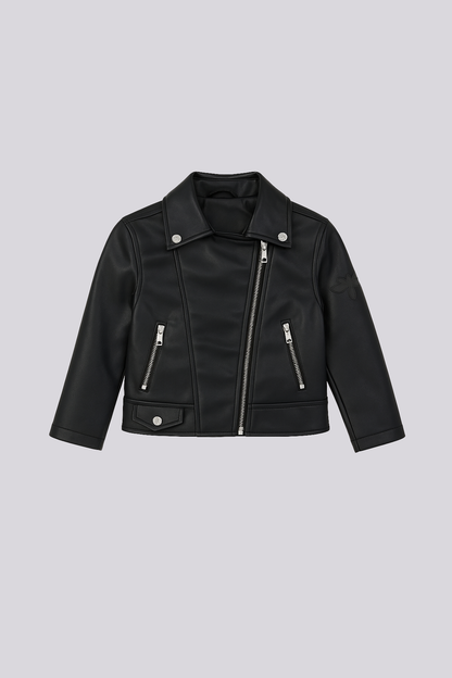 Girl Black Leather Jacket