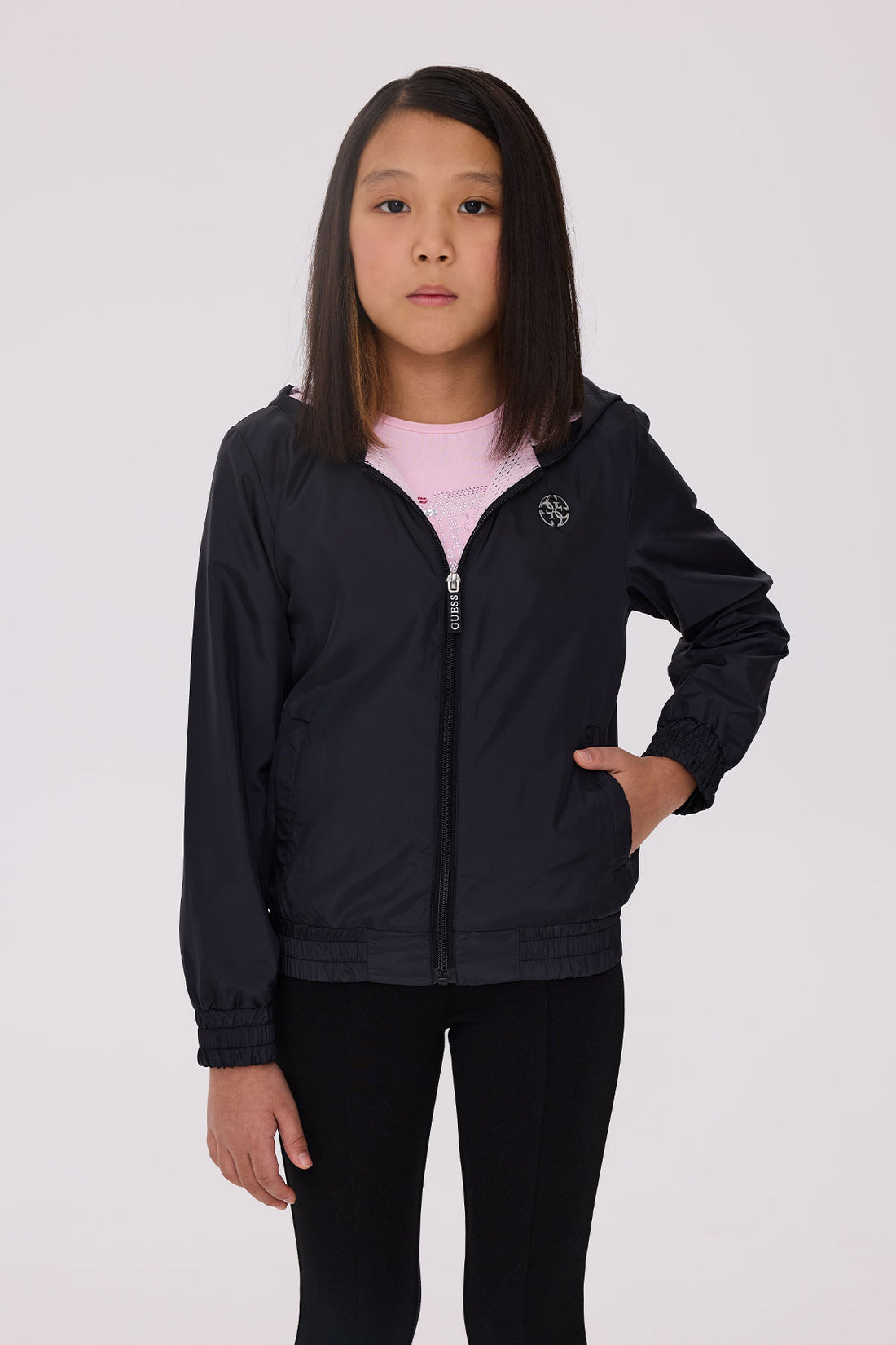 Girl Black Raincoat