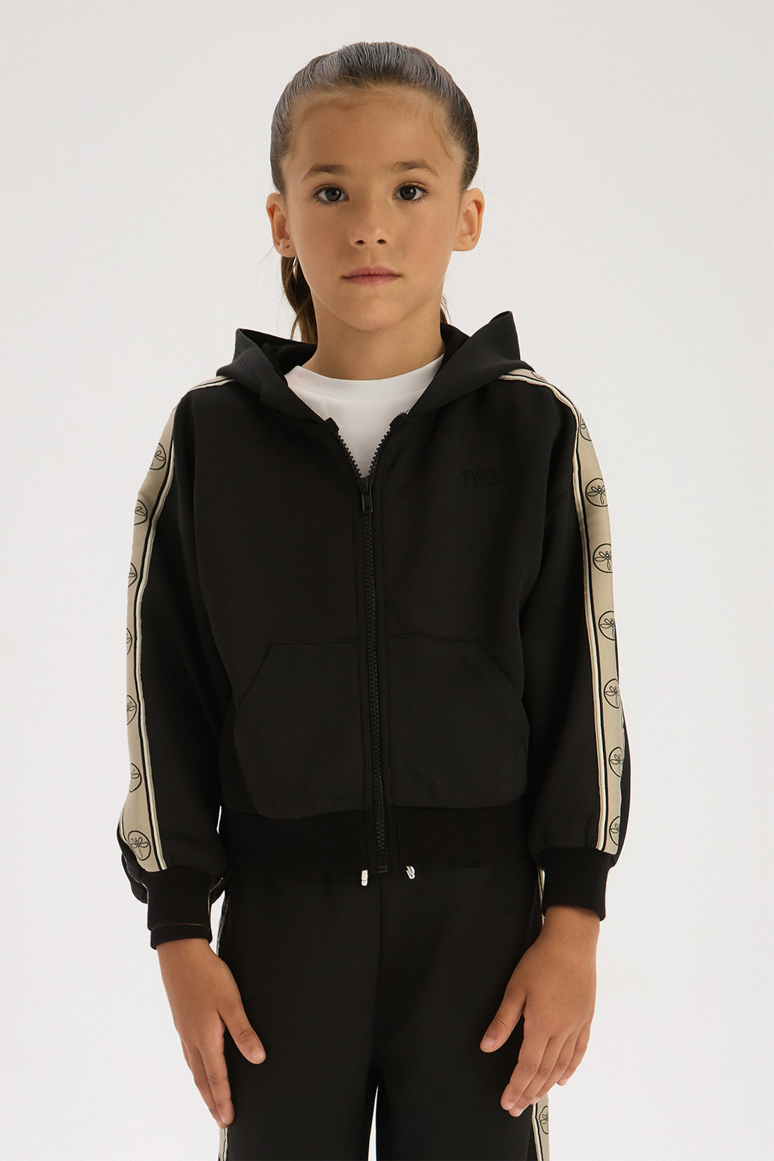 Girl Black Tracksuit Top