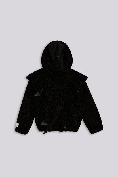 Girl Black Tracksuit Top