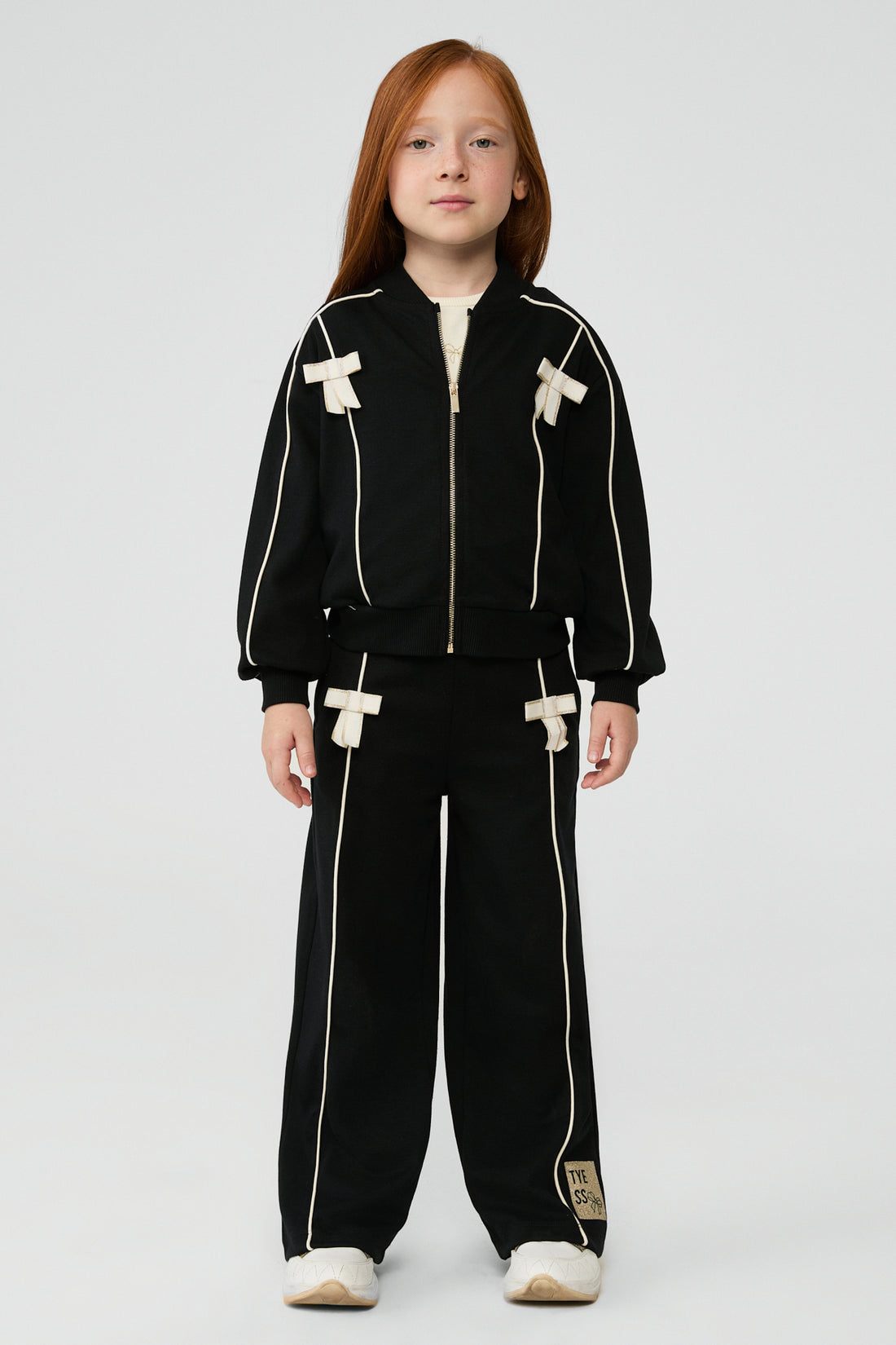 Girl Black Tracksuit Top
