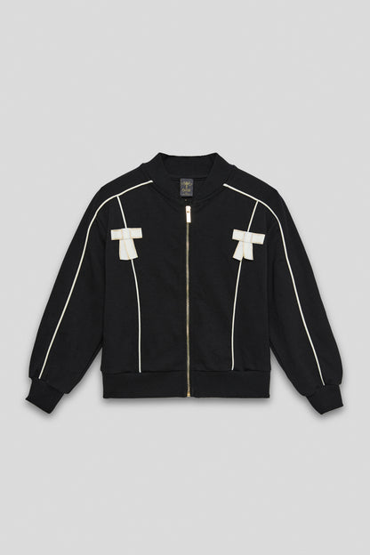 Girl Black Tracksuit Top