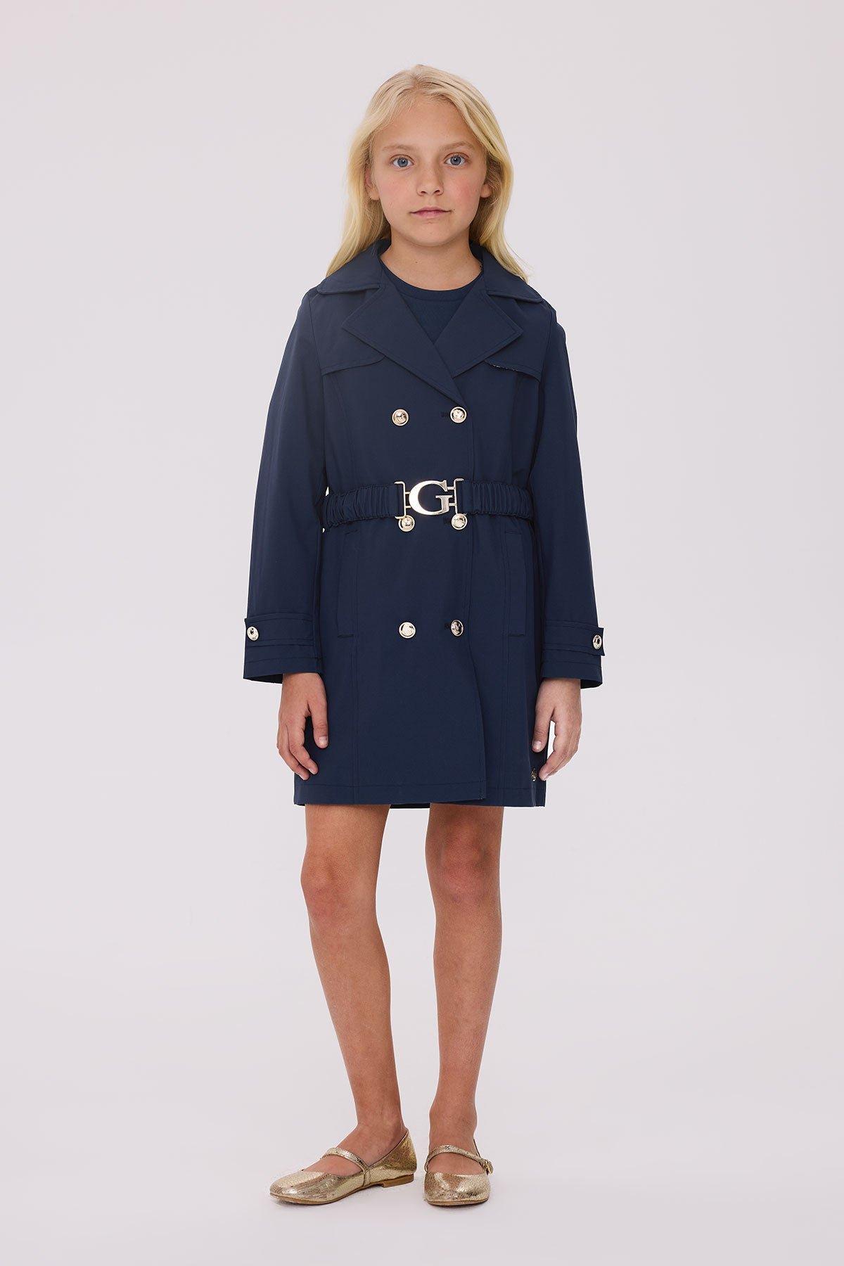 Girl Blue Trench