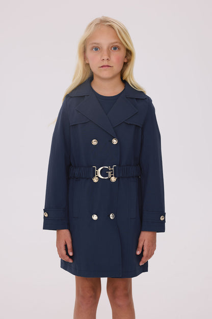 Girl Blue Trench