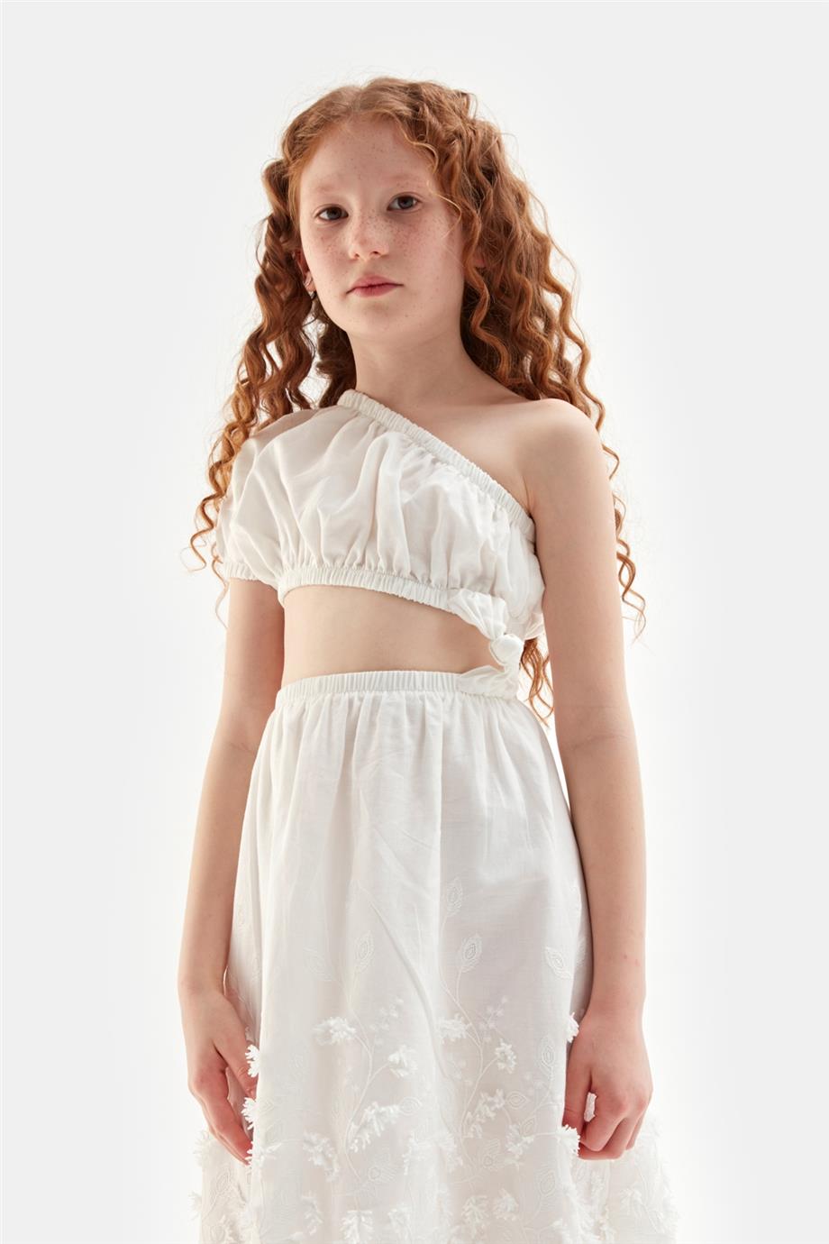 Girl Ecru Dress - BgStore