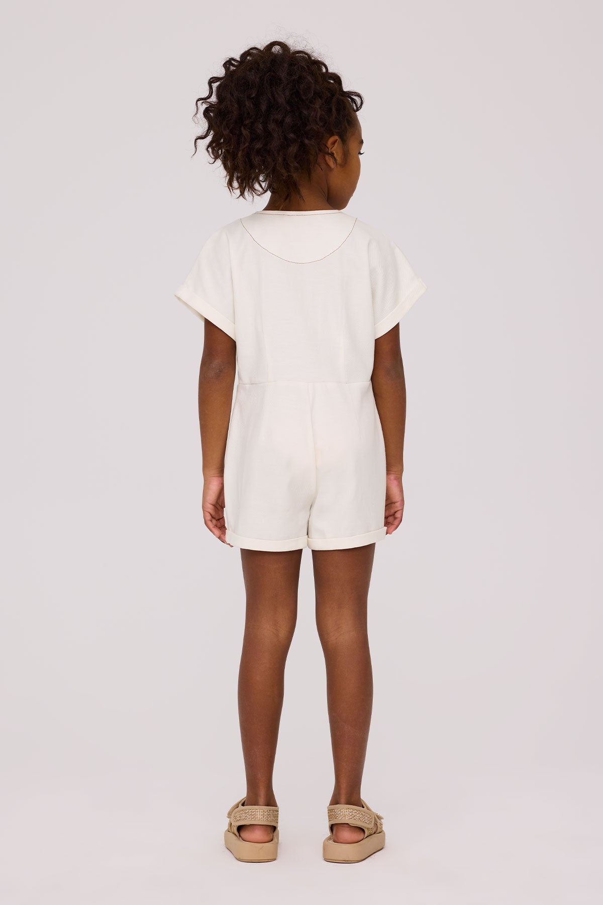 Girl Ecru Overall