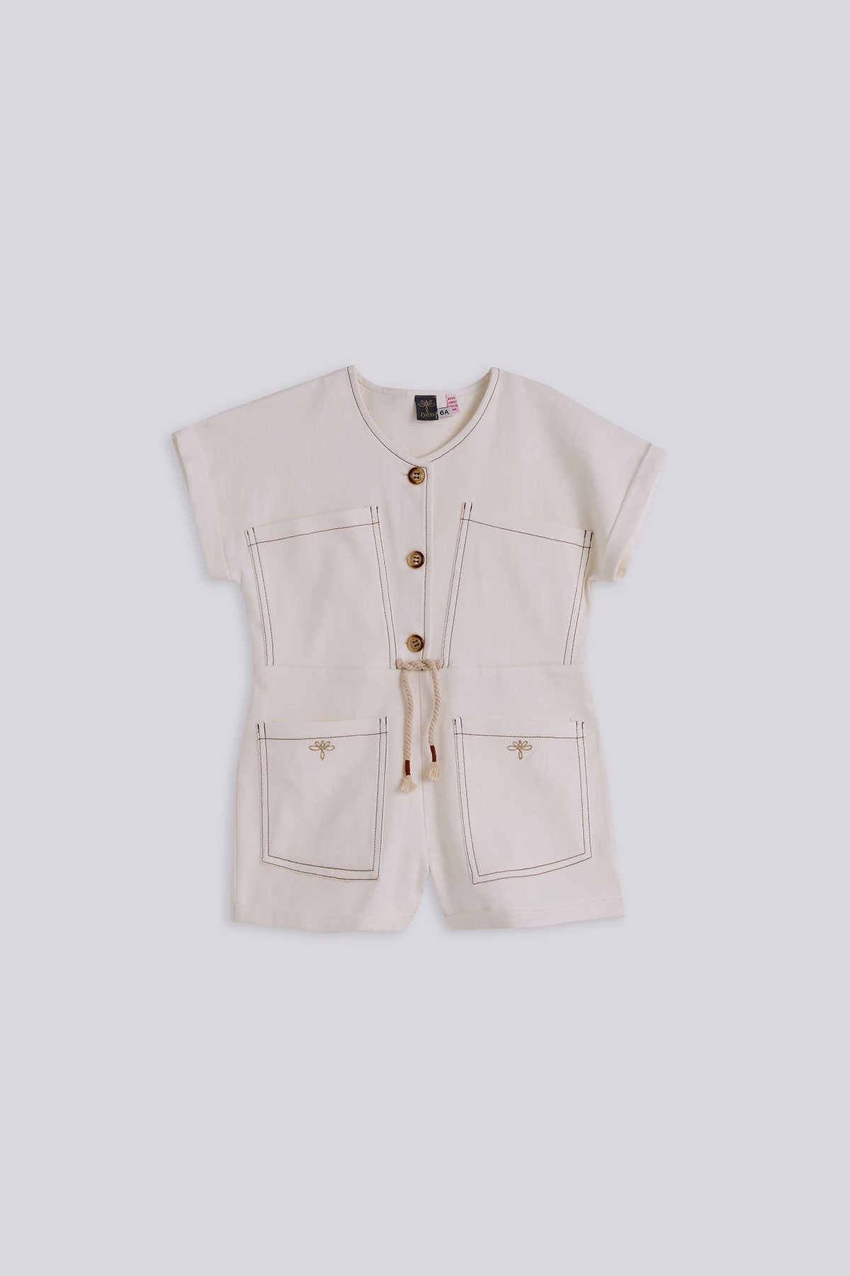 Girl Ecru Overall