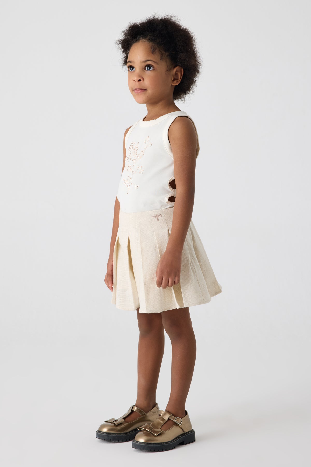 Girl Ecru Shorts Skirt