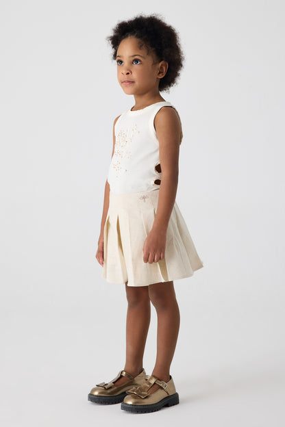 Girl Ecru Shorts Skirt