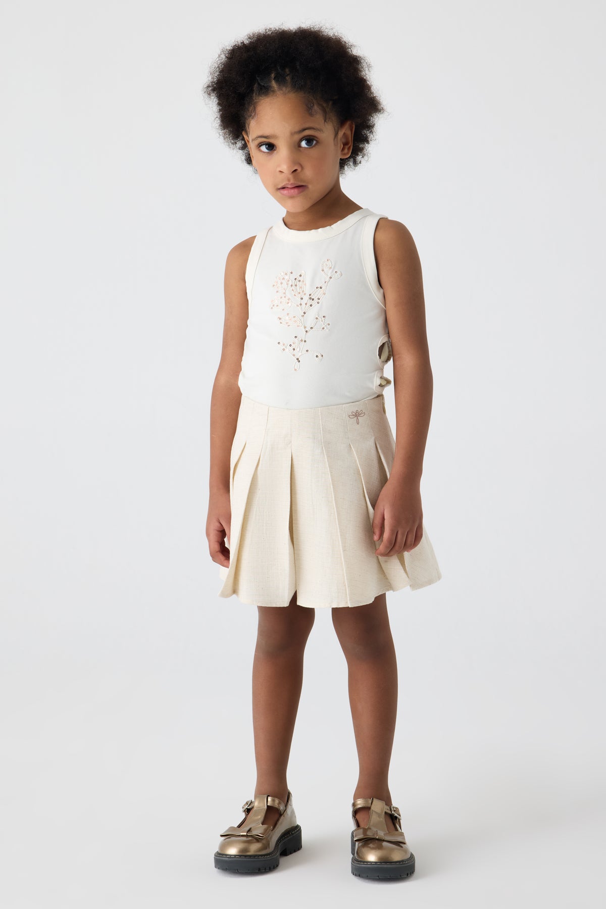 Girl Ecru Shorts Skirt
