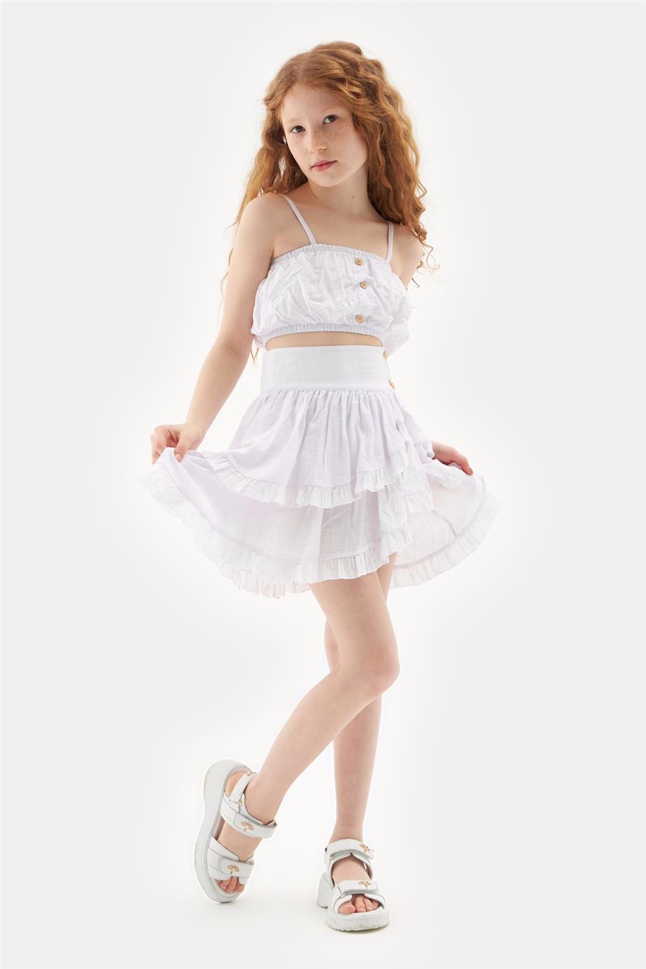 Girl Ecru Skirt - BgStore