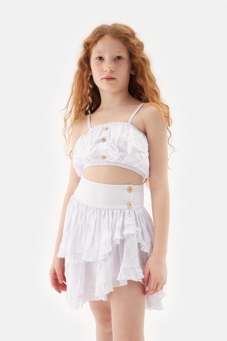 Girl Ecru Skirt - BgStore