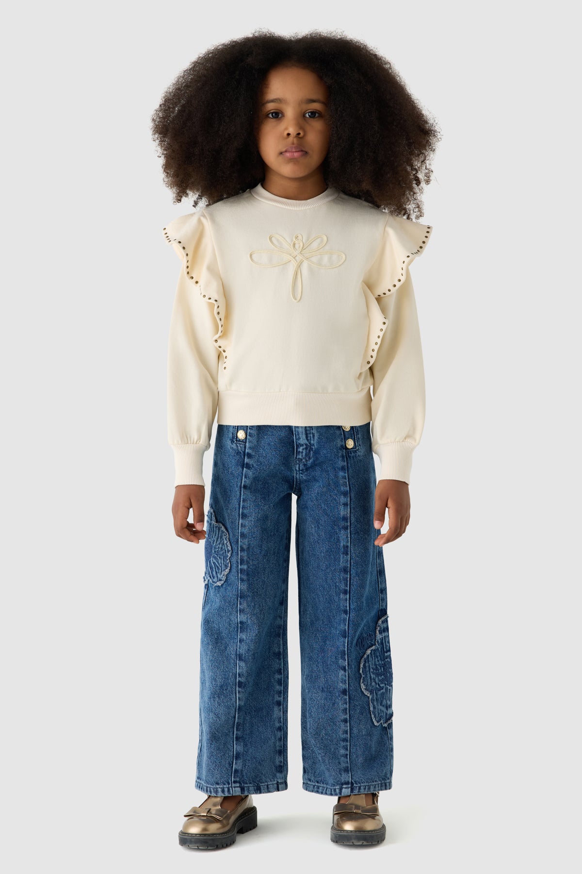 Girl Ecru Sweatshirt