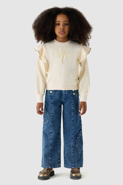 Girl Ecru Sweatshirt