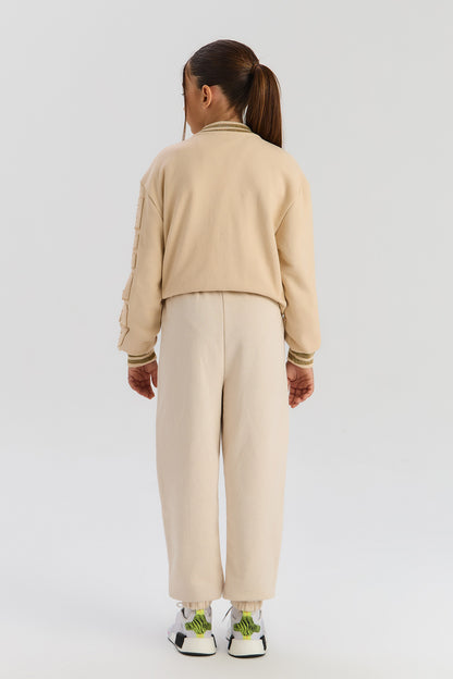 Girl Ecru Tracksuit Bottom