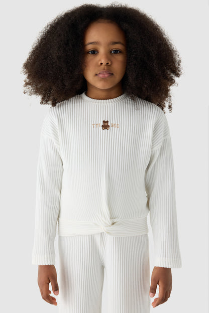 Girl Ecru Tracksuit Set
