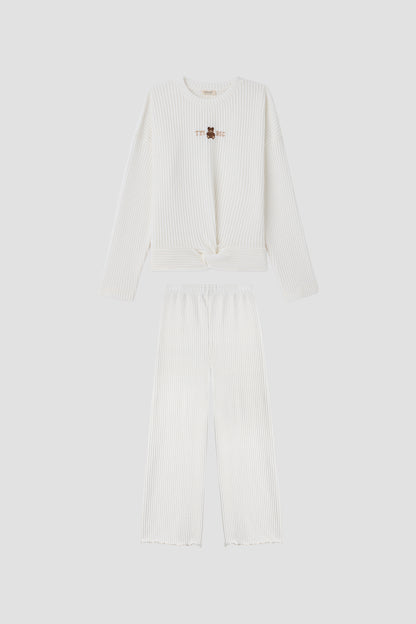 Girl Ecru Tracksuit Set