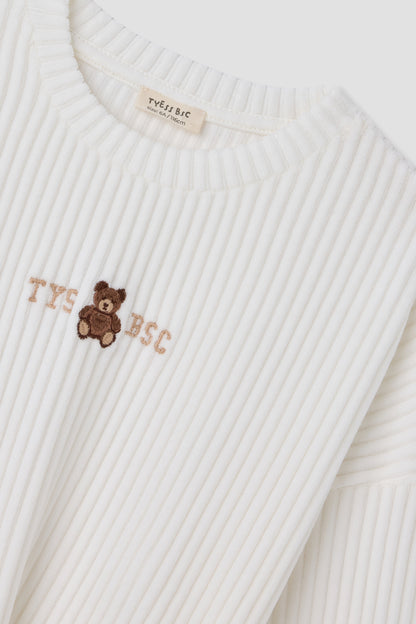 Girl Ecru Tracksuit Set
