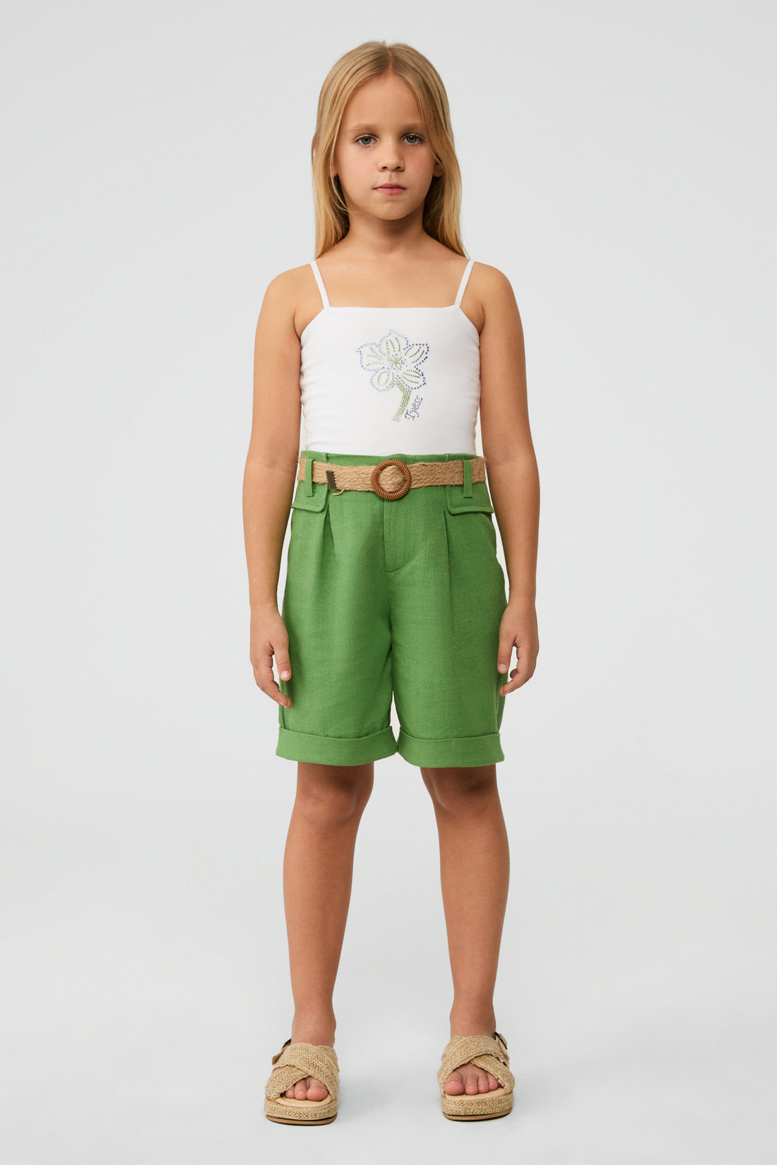Girl Green Shorts