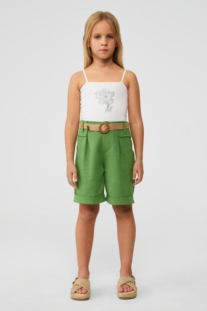 Girl Green Shorts