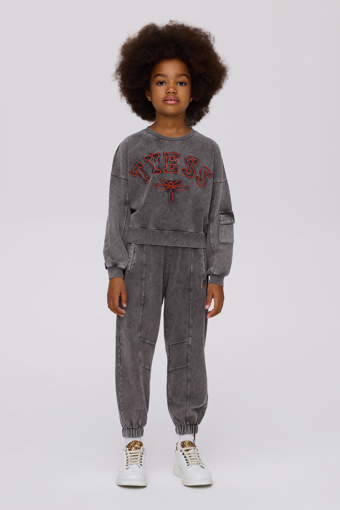 Girl Grey Melange Sweatshirt