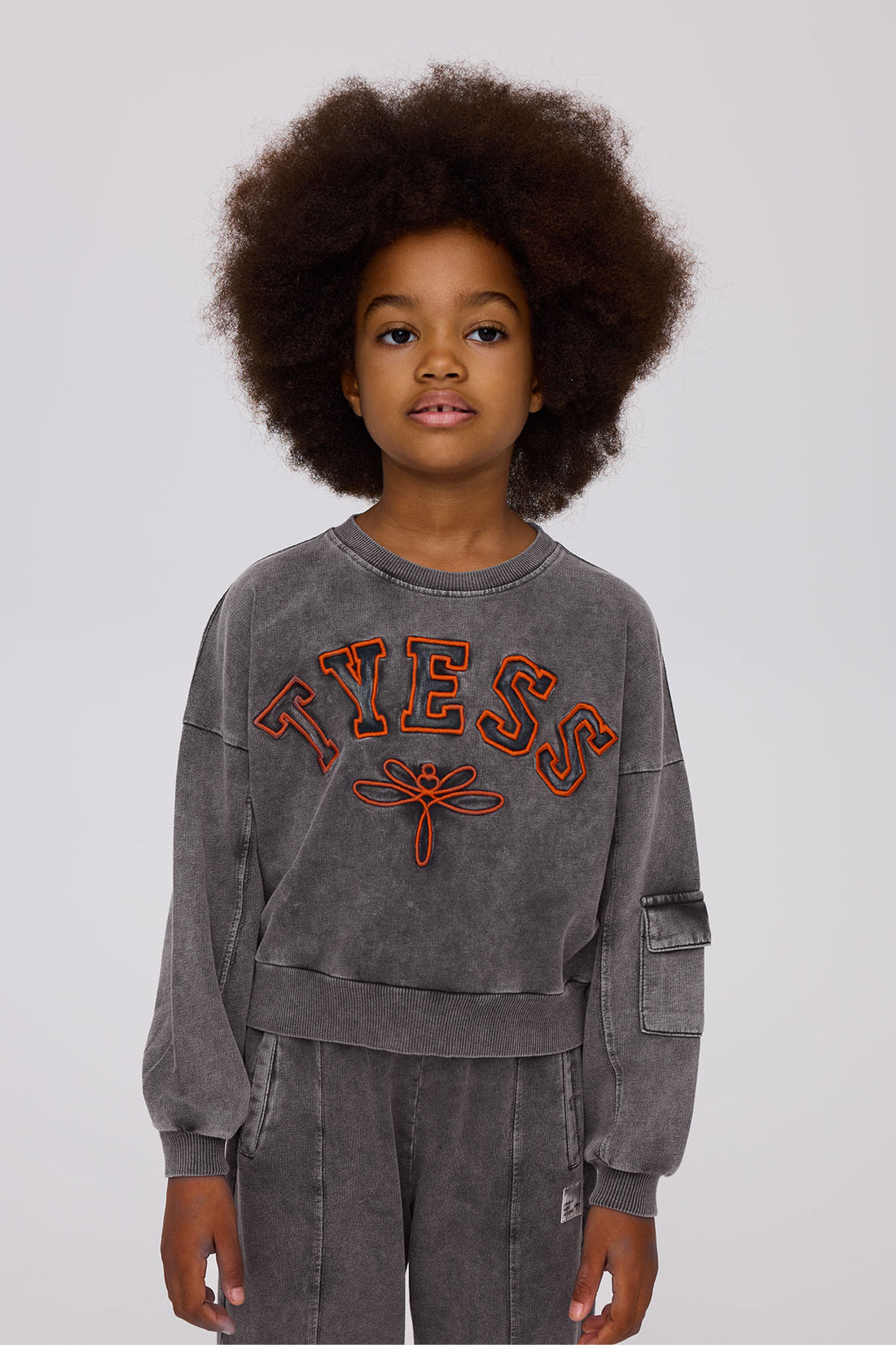 Girl Grey Melange Sweatshirt