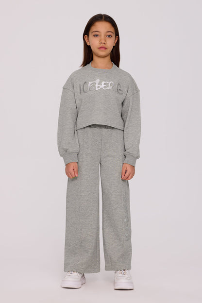 Girl Grey Melange Sweatshirt