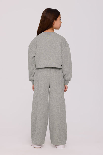 Girl Grey Melange Sweatshirt