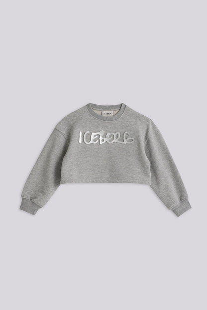 Girl Grey Melange Sweatshirt