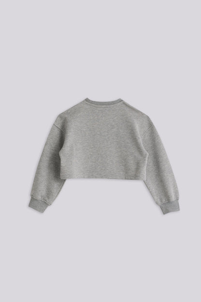 Girl Grey Melange Sweatshirt