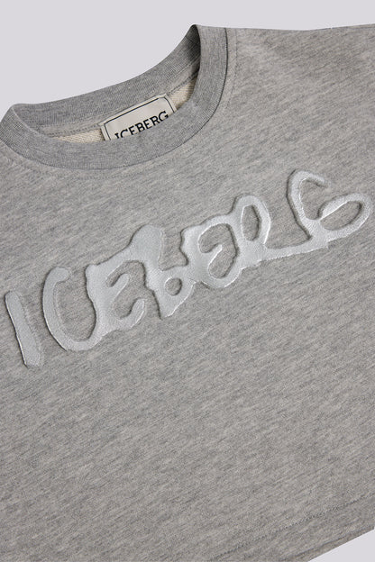 Girl Grey Melange Sweatshirt