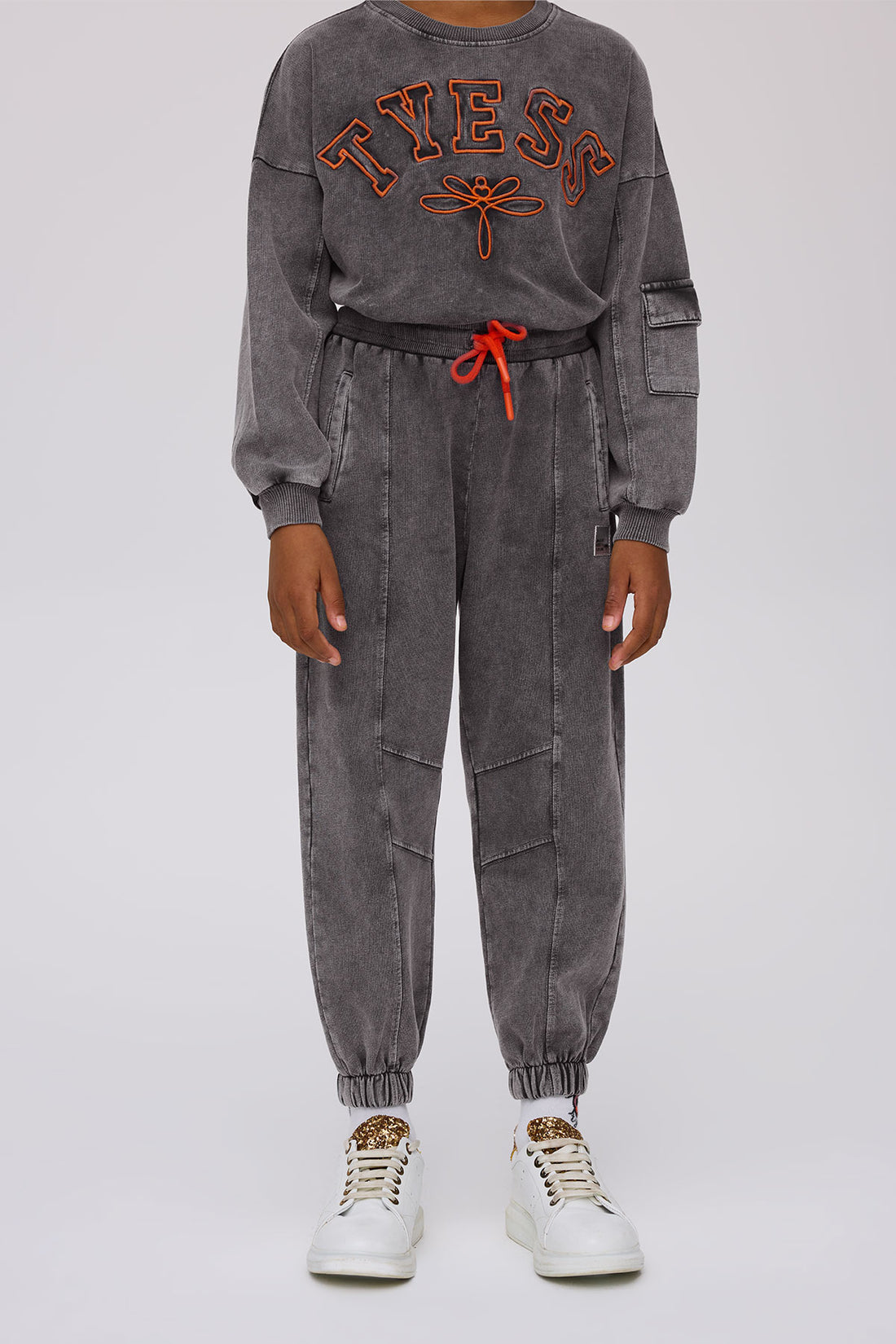 Girl Grey Melange Tracksuit Bottom
