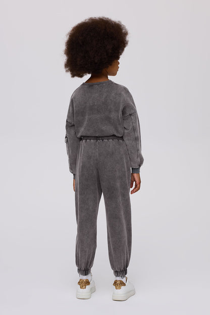 Girl Grey Melange Tracksuit Bottom