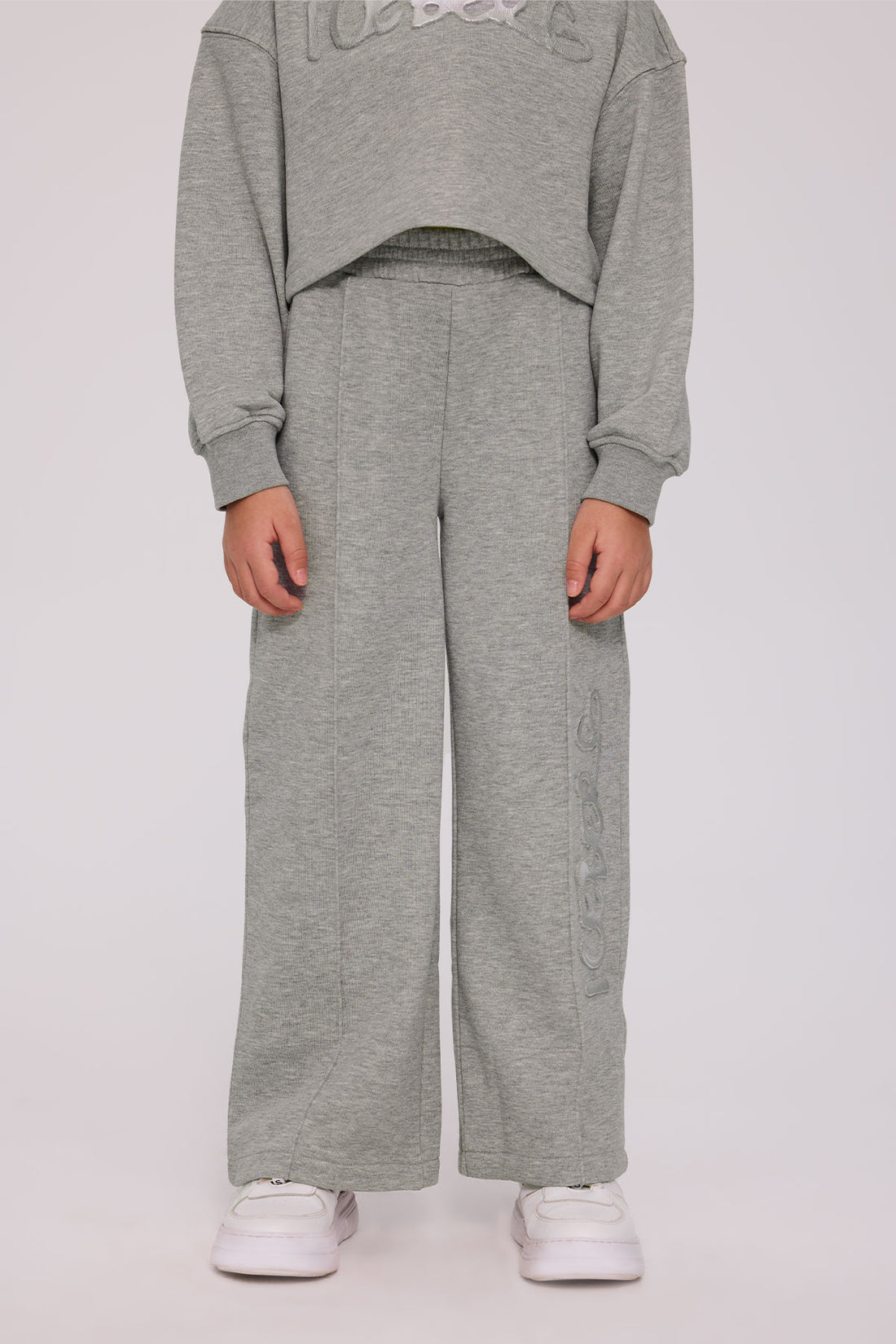 Girl Grey Melange Tracksuit Bottom