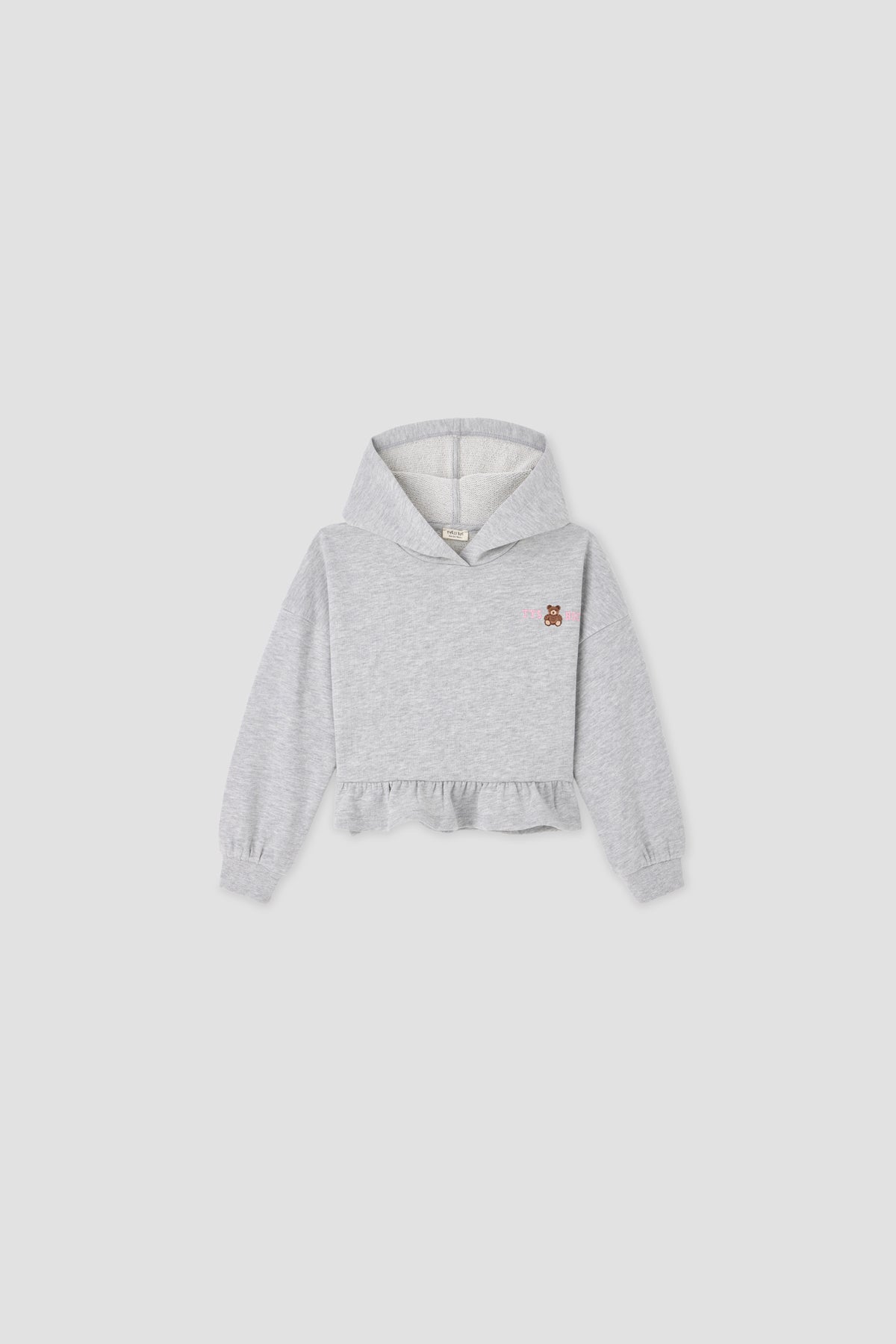 Girl Grey Melange Tracksuit Set