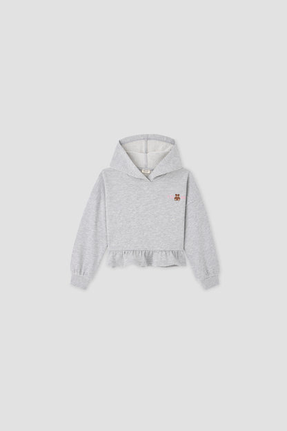 Girl Grey Melange Tracksuit Set
