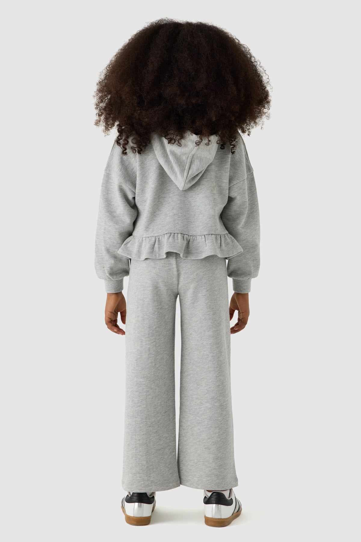 Girl Grey Melange Tracksuit Set