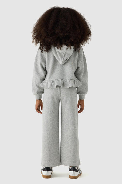 Girl Grey Melange Tracksuit Set